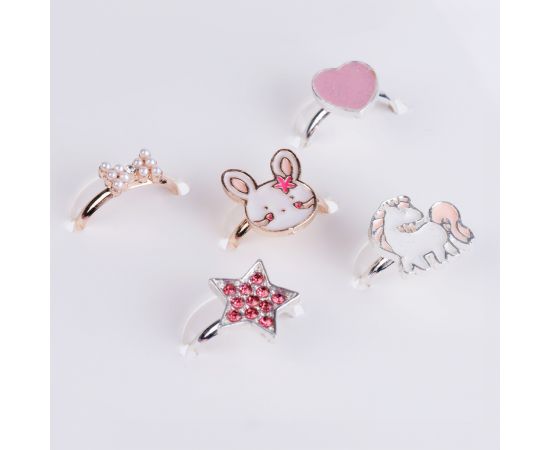 Набор колец MESHU "Princess", бижутерия, 5шт., картонный бокс с ручкой MS_60724