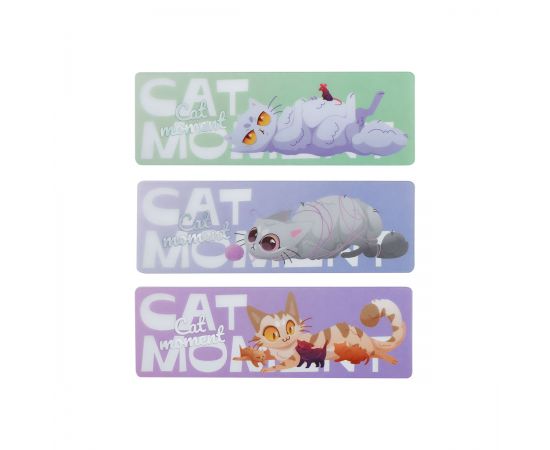 Закладки  для книг, 3шт., 135*45мм, MESHU "Сat moment" MS_63363