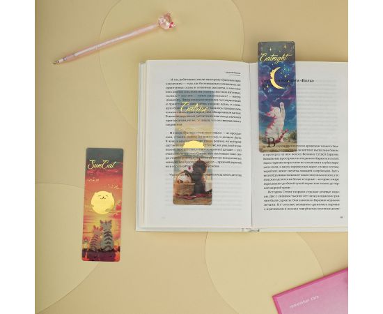 Закладки  для книг, 3шт., 135*45мм, MESHU "Sun Cat" MS_63364