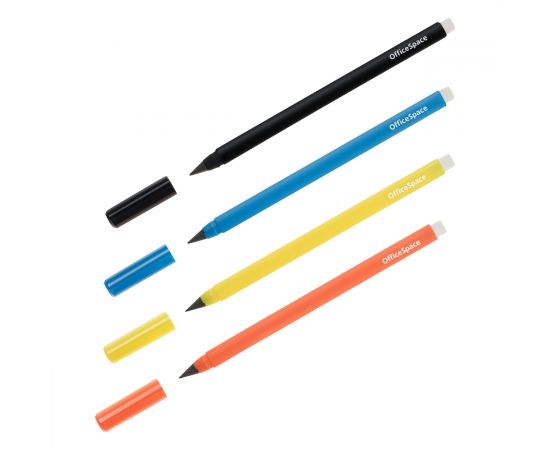 Карандаш ч/г с металлическим наконечником OfficeSpace "Endless line", HB, ассорти PE_63969