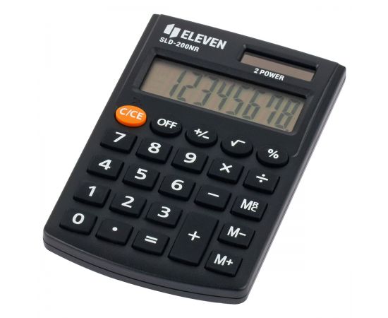 Калькулятор карманный Eleven SLD-200NR, 8 разрядов, двойное питание, 62*98*10мм, черный SLD-200NR