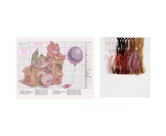 Набор для вышивания крестиком ТРИ СОВЫ "Котики", 15*20см, пакет с европодвесом НВс_57179