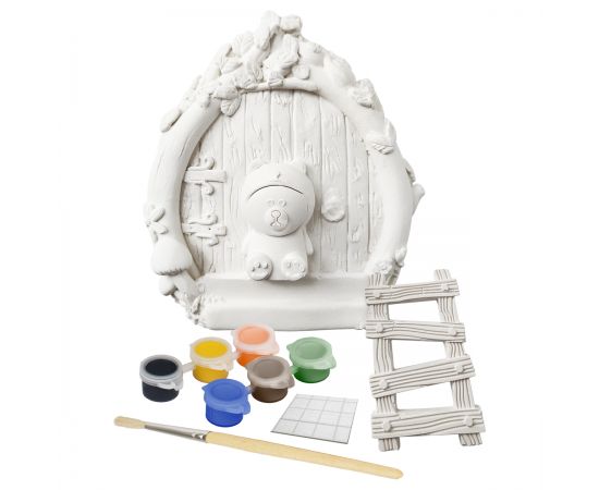 Набор для росписи из гипса ТРИ СОВЫ "В гостях у Мишки", с красками и кистью, картонная коробка НР_58899