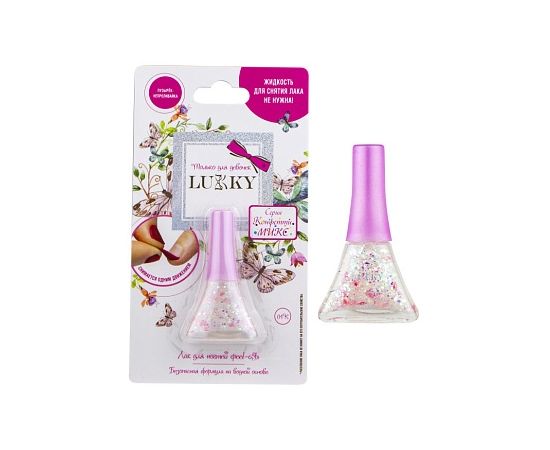 Lukky лак для ногтей "Конфетти-Микс" жемчужно-розовый с сердечками Т16749 Т16749