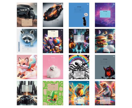 Тетрадь 12л., клетка BG "Super Mix -15", эконом Т5ск12 60282