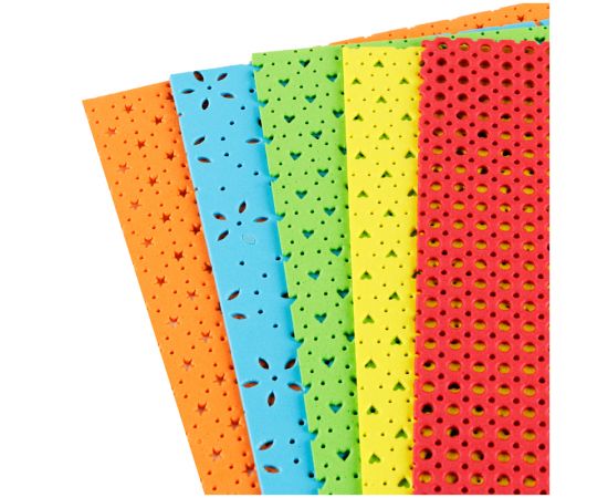 Цветная пористая резина (фоамиран) ArtSpace, А4, 5л., 5цв., 2мм, перфорированная Фа4_37734