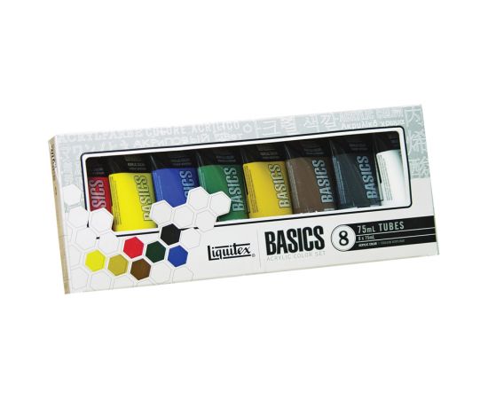 Краски акриловые Liquitex "Basics" 08цв., 75мл/туба, картонная коробка 101008