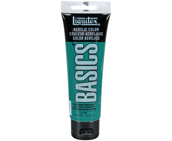 Краска акриловая художественная Liquitex "Basics", 118мл, туба, 350 зеленый темный перманентный 1046350