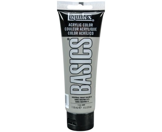 Краска акриловая художественная Liquitex "Basics", 118мл, туба, 599 серый нейтральный №5 1046599