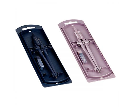 Циркуль Faber-Castell + грифели, пластиковый футляр,  цвет темно-синий., роз. золото 174545