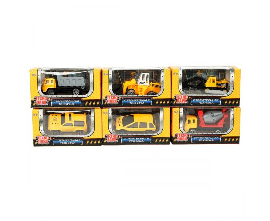 Машина игрушечная Технопарк "Строительная техника", металл., 6,5см, ассорти 2110I012-R