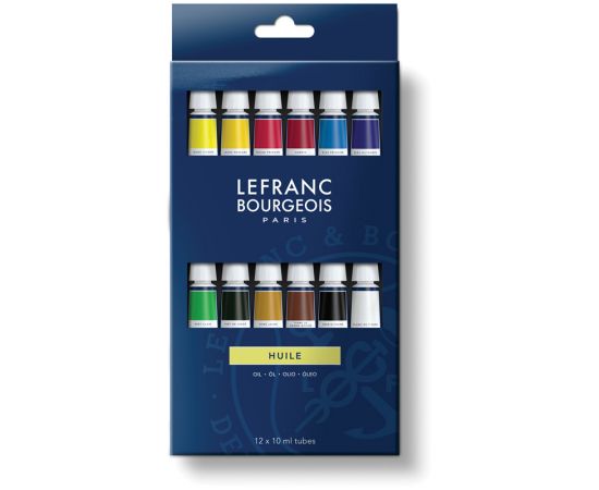 Набор красок масло Lefranc&Bourgeois "Fine oil", тубы, 12 цветов, 10мл, картонная коробка 810117