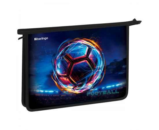 Папка для тетрадей 1 отделение, А4 Berlingo "Cyber Football", 340*245*40 мм, пластик, на молнии BR-PP-A40503