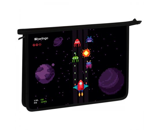 Папка для тетрадей 1 отделение, А4 Berlingo "Space Battle", 340*245*40 мм, пластик, на молнии BR-PP-A40525