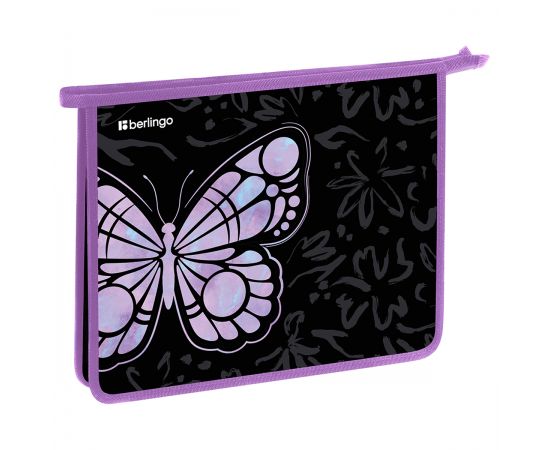Папка для тетрадей 1 отделение, А5 Berlingo "Butterfly Effect", 240*205*40 мм, пластик, на молнии BR-PP-A50509