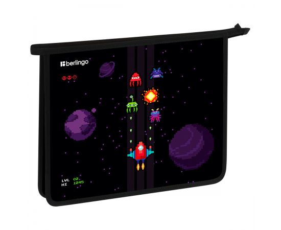 Папка для тетрадей 1 отделение, А5 Berlingo "Space Battle", 240*205*40 мм, пластик, на молнии BR-PP-A50525