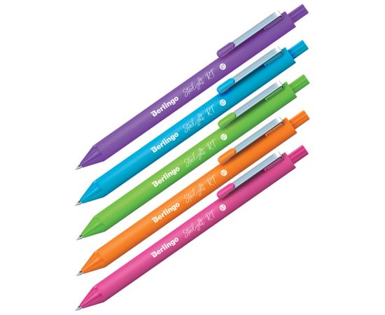 Ручка шариковая автоматическая Berlingo "Starlight RT" синяя, 0,7мм, корпус ассорти CBp_07251