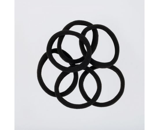 Резинки для волос MESHU "Essence", черные, 6шт., диаметр 4см, европодвес MS_60526