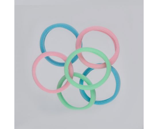 Резинки для волос MESHU "Essence", пастельные ассорти, 6шт., диаметр 4см, европодвес MS_60534