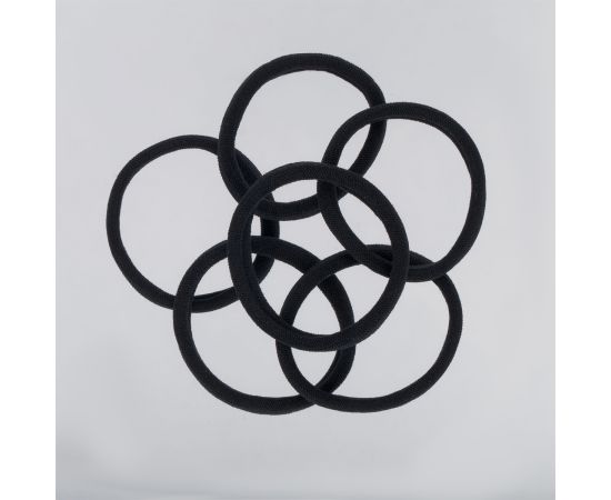 Резинки для волос MESHU "Essence thin", черные, 6шт., европодвес MS_60540