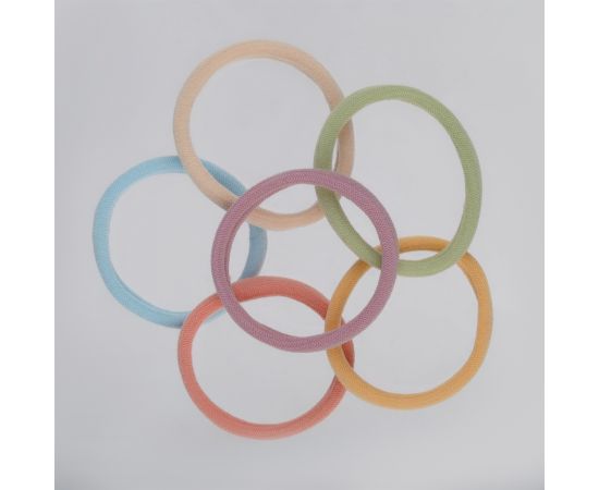 Резинки для волос MESHU "Essence thin", пастельные ассорти, 6шт., диаметр 4см, европодвес MS_60544