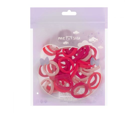 Резинки для волос MESHU, розовые ассорти, 40шт., диаметр 2,5см, европодвес MS_60560