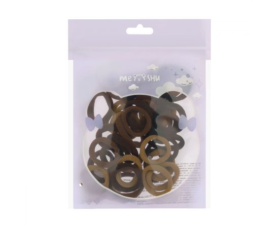 Резинки для волос MESHU, темные ассорти, 40шт., диаметр 2,5см, европодвес MS_60564