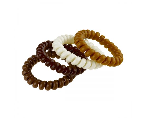 Резинки для волос MESHU, пружинки, коричневые ассорти, 4шт., диаметр 4,5см, европодвес MS_60572