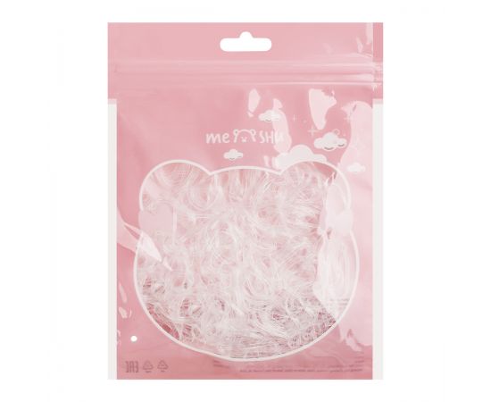 Резинки для волос MESHU, прозрачные, 300шт., диаметр 2см, европодвес MS_60594
