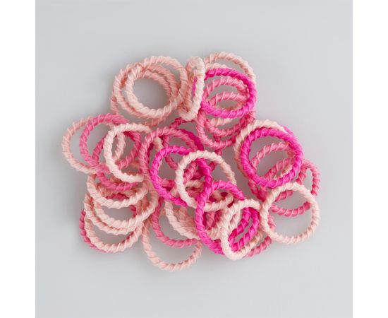 Резинки для волос MESHU, тонкие, розовые ассорти, диаметр 2см, 90шт., пластиковый бокс MS_60602