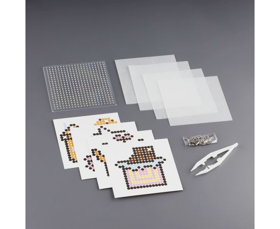 Термомозаика ТРИ СОВЫ "Котик", набор инструментов и аксессуаров, трафареты, картонная коробка ThB_55655