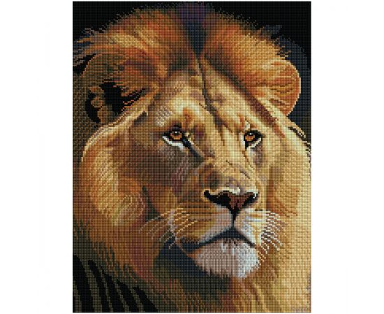 Алмазная мозаика ТРИ СОВЫ "Царь зверей", 40*50см, холст на деревянном подрамнике, картонная коробка с пластиковой ручкой АМП4050_52967