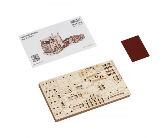 Конструктор деревянный ТРИ СОВЫ "Тягач", 14*5,8*6,5см, 130 деталей, картонная коробка ДКНС017