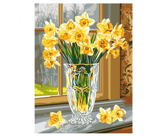 Картина по номерам на картоне ТРИ СОВЫ "Нарциссы", 30*40, с акриловыми красками и кистями КК3040_57379