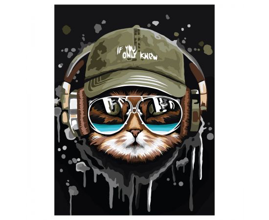 Картина по номерам на холсте ТРИ СОВЫ "Кот меломан", 30*40, с акриловыми красками и кистями КХ3040_53866