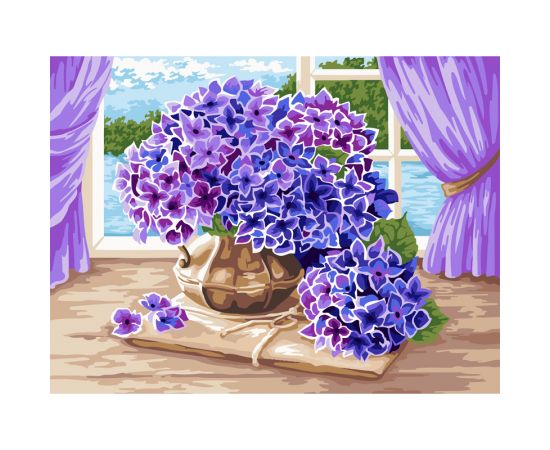 Картина по номерам на холсте ТРИ СОВЫ "Букет гортензий", 30*40, с акриловыми красками и кистями КХ_44135