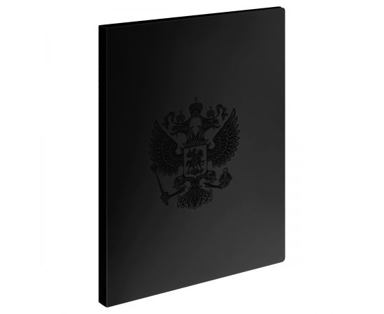 Папка с 30 вкладышами СТАММ "Герб" А4, 17мм, 700мкм, пластик, черный ММ-32163