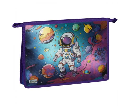 Папка для тетрадей 1 отделение, А4, ArtSpace "Space", ламинированный картон, фольга, на молнии ПМ-А4-291_58226