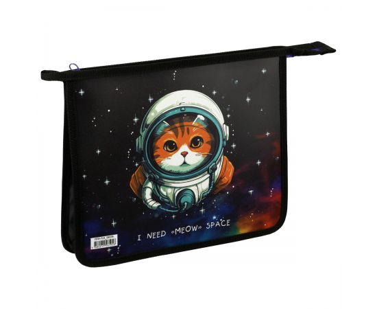 Папка для тетрадей 1 отделение, А5, ArtSpace "Meow Space", пластик, на молнии ПТЛ-715_58195