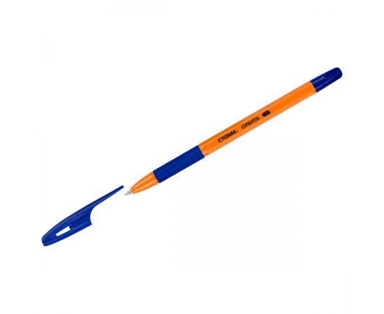 Ручка шариковая СТАММ "Орбита 150" синяя, 0,7мм, оранжевый корпус РШ-31673