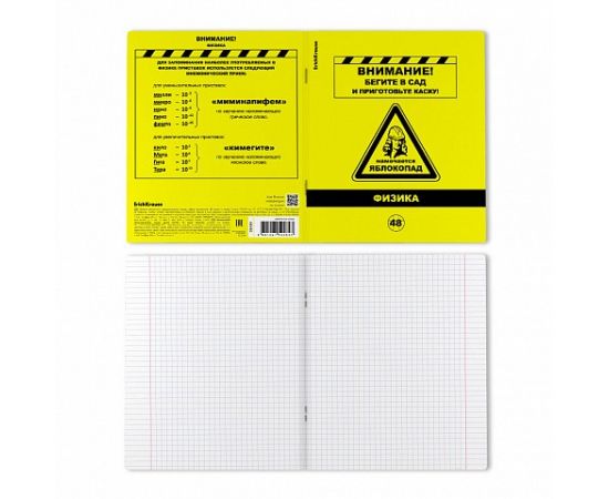 Тетрадь общая ученическая с пластиковой обложкой на скобе ErichKrause Be Informed, Физика, 48 листов, клетка 048055254-59484