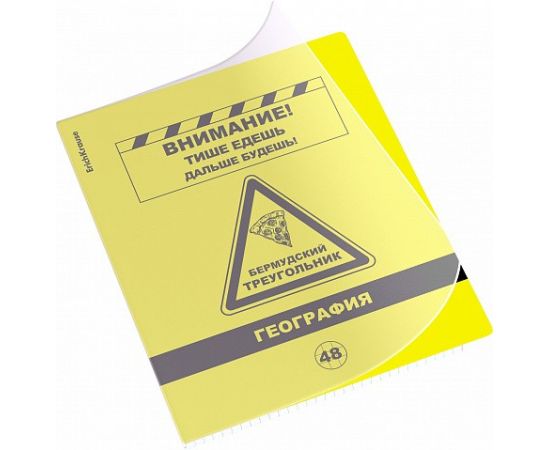 Тетрадь общая ученическая с пластиковой обложкой на скобе ErichKrause Be Informed, География, 48 листов, клетка 048055254-59487