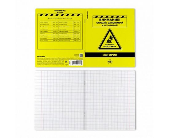 Тетрадь общая ученическая с пластиковой обложкой на скобе ErichKrause Be Informed, История, 48 листов, клетка 048055254-59488