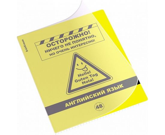 Тетрадь общая ученическая с пластиковой обложкой на скобе ErichKrause Be Informed, Английский язык, 48 листов, клетка 048055254-59490