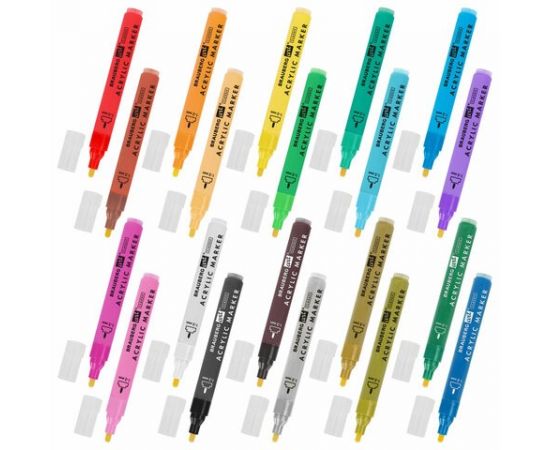 Маркеры акриловые для рисования и хобби, 20 ярких цветов, линия 1-2мм, BRAUBERG ART CLASSIC, 152524 152524