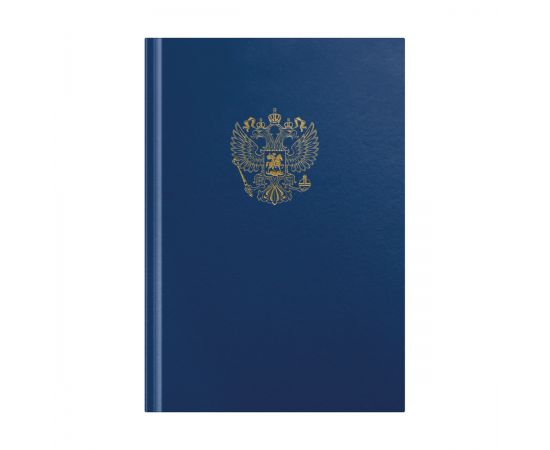 Книга учета OfficeSpace, А4, 96л., клетка, 200*290мм, бумвинил, синий, блок офсетный с гербом 315594