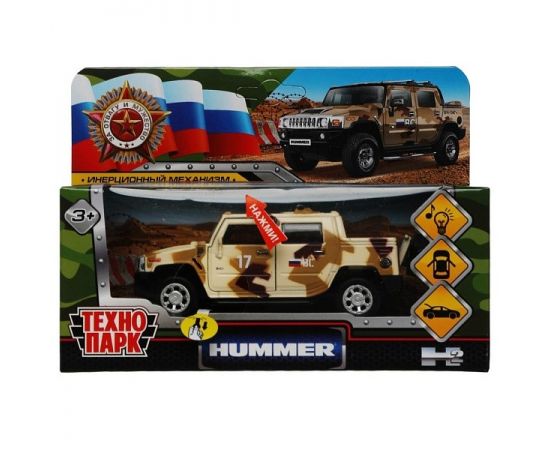 Машина металл свет-звук HUMMER H2 PICКUP КАМУФЛЯЖ 12 см, двери, багажн 340971 340971