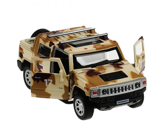 Машина металл свет-звук HUMMER H2 PICКUP КАМУФЛЯЖ 12 см, двери, багажн 340971 340971