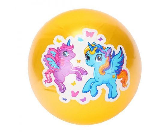Мяч "Единорожки", 23 см с наклейкой, в сетке 386106 386106