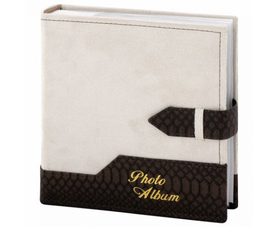 Фотоальбом BRAUBERG на 200 фото 10*15 см, под замшу, бумажные стр., бокс, беж с коричневым, 390679 390679